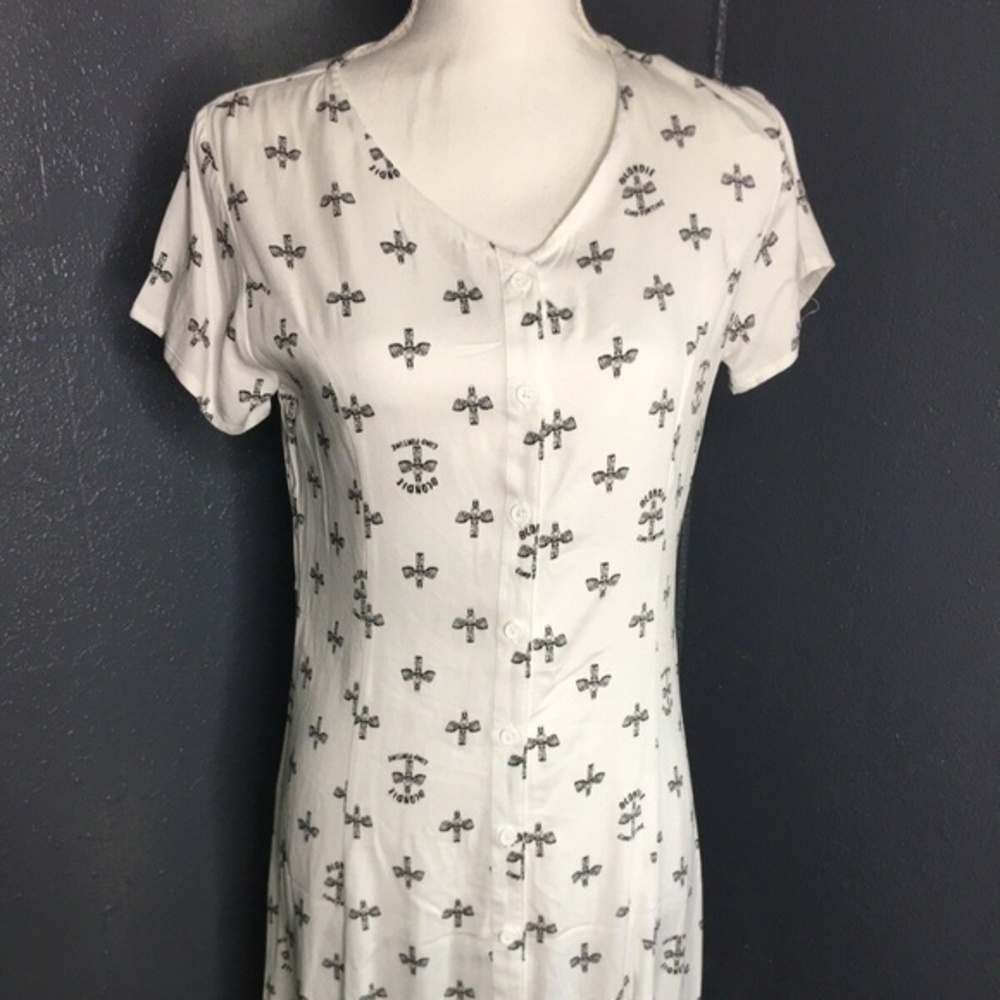 Junk Food White Dress Blondie Camp Fun Time Size S